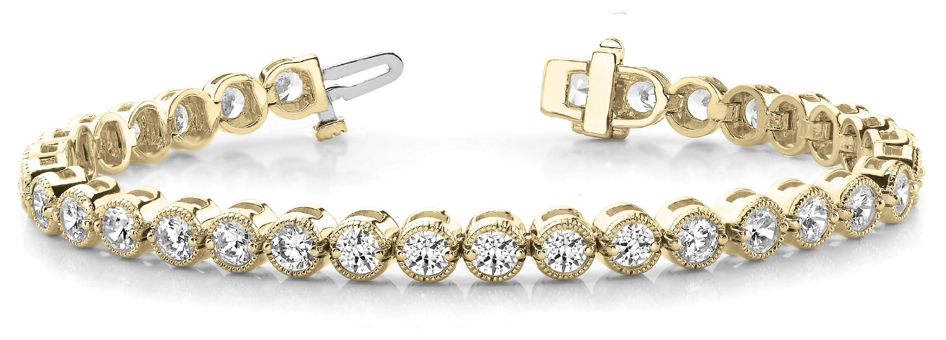 Line Diamond Bracelet 9.83ct tw Ladies - 14kt  Gold
