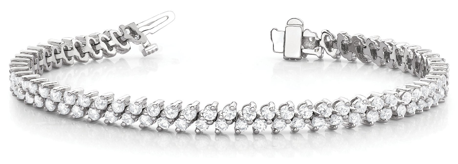Fancy Diamond Bracelet Ladies 5.52ct tw - 14kt White Gold
