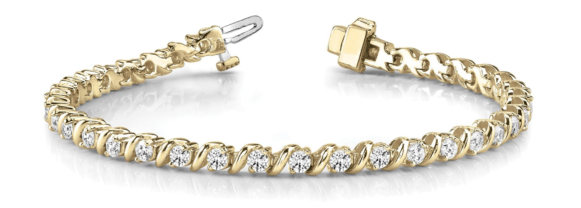 Fancy Diamond Bracelet Ladies 5.56ct tw - 14kt Yellow Gold