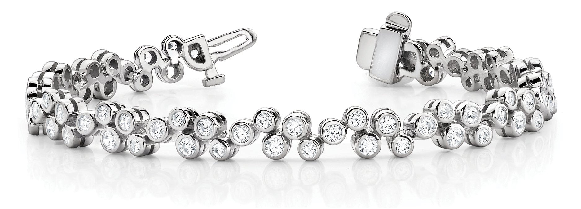 Fancy Diamond Bracelet Ladies 2.28ct tw - 14kt White Gold
