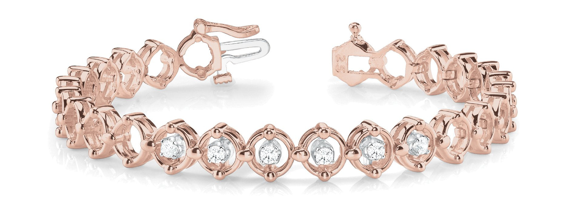 Fancy Diamond Bracelet Ladies 0.71ct tw - 14kt Rose Gold