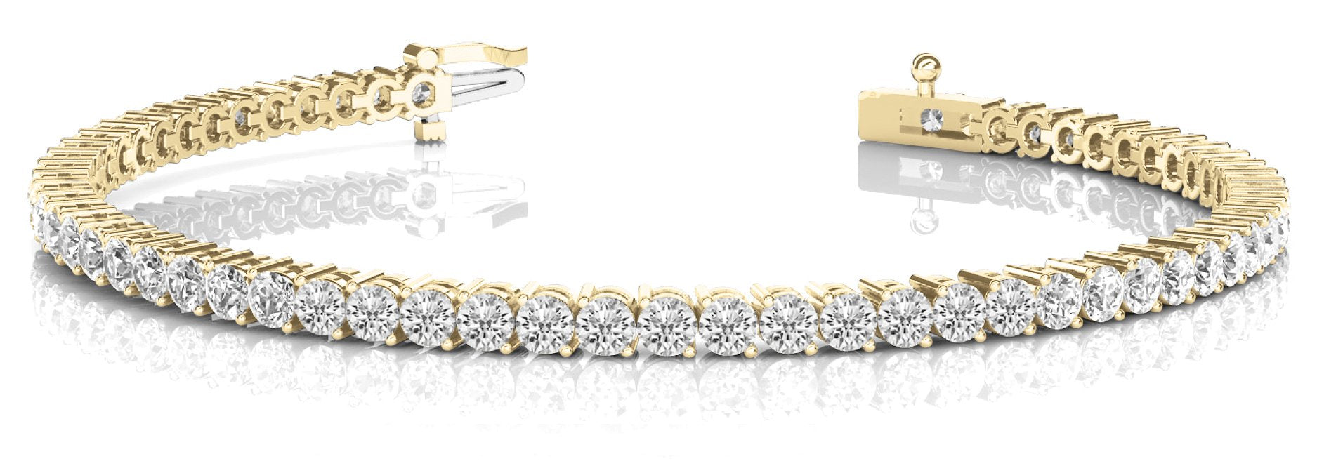 Line Diamond Bracelet 11.02ct tw Ladies - 14kt Gold