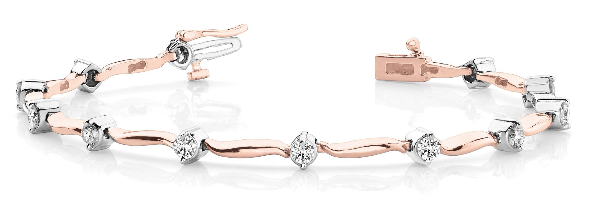 Fancy Diamond Bracelet Ladies 1.43ct tw - 14kt Rose Gold