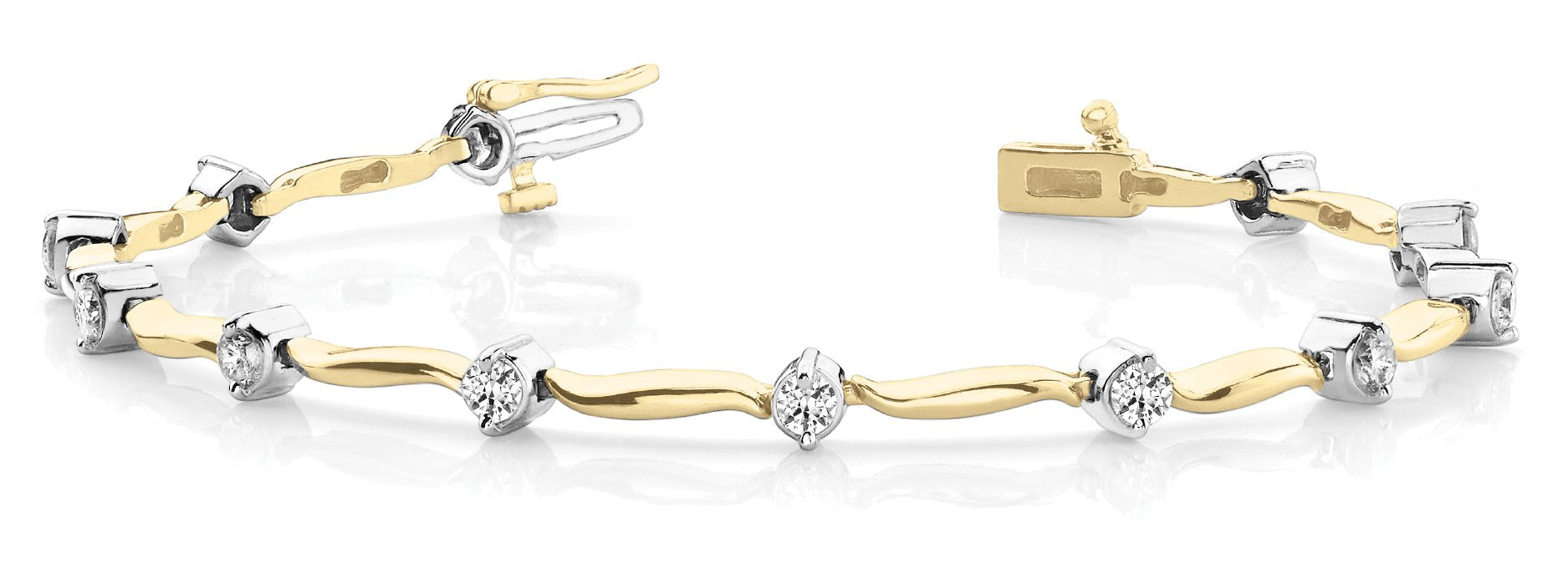 Fancy Diamond Bracelet Ladies 1.43ct tw - 14kt Yellow Gold