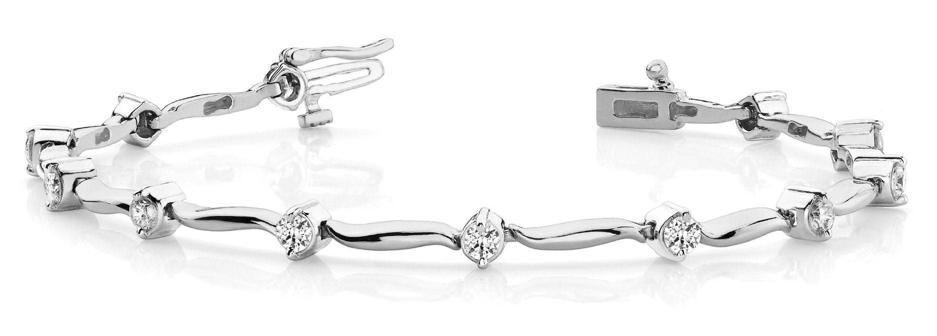Fancy Diamond Bracelet Ladies 1.43ct tw - 14kt White Gold