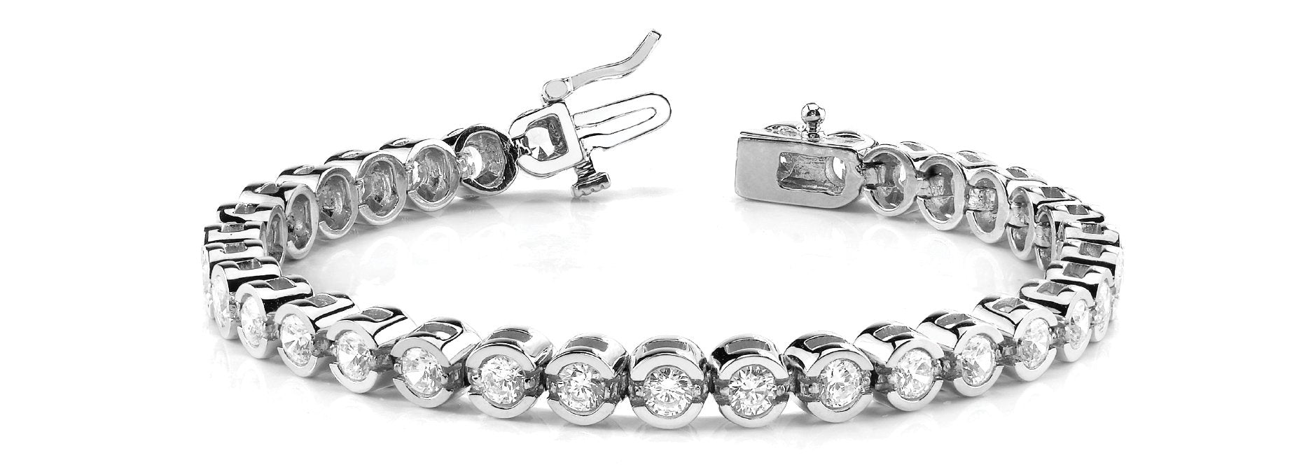 Fancy Diamond Bracelet Ladies 5.89ct tw - 14kt White Gold