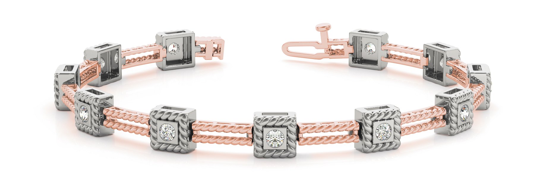 Fancy Diamond Bracelet Ladies 0.51ct tw - 14kt Rose Gold