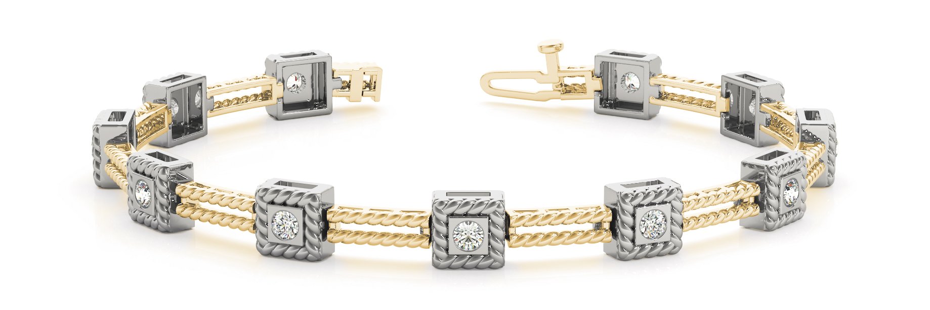Fancy Diamond Bracelet Ladies 0.51ct tw - 14kt Yellow Gold