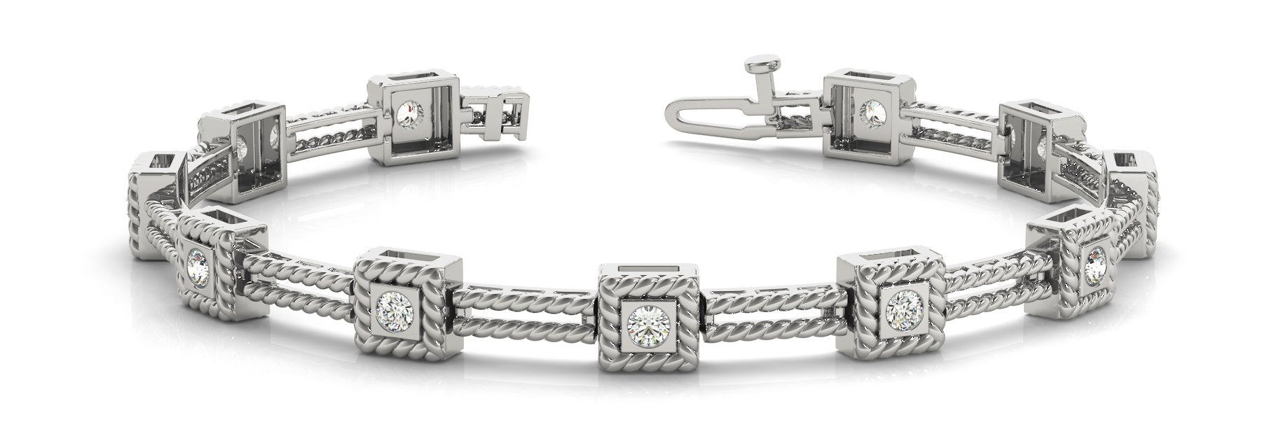 Fancy Diamond Bracelet Ladies 0.51ct tw - 14kt White Gold