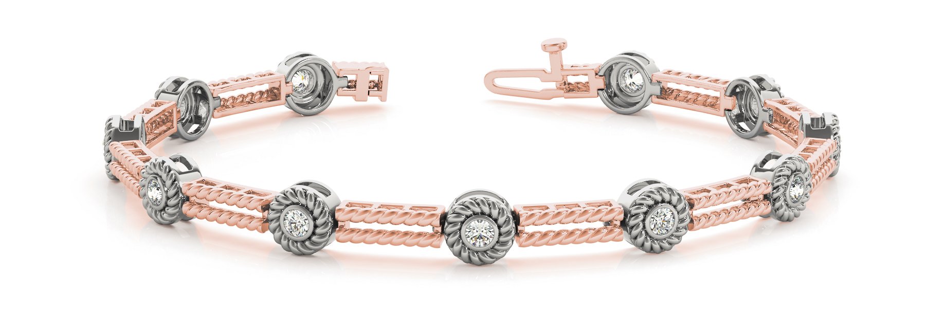 Fancy Diamond Bracelet Ladies 0.52ct tw - 14kt Rose Gold