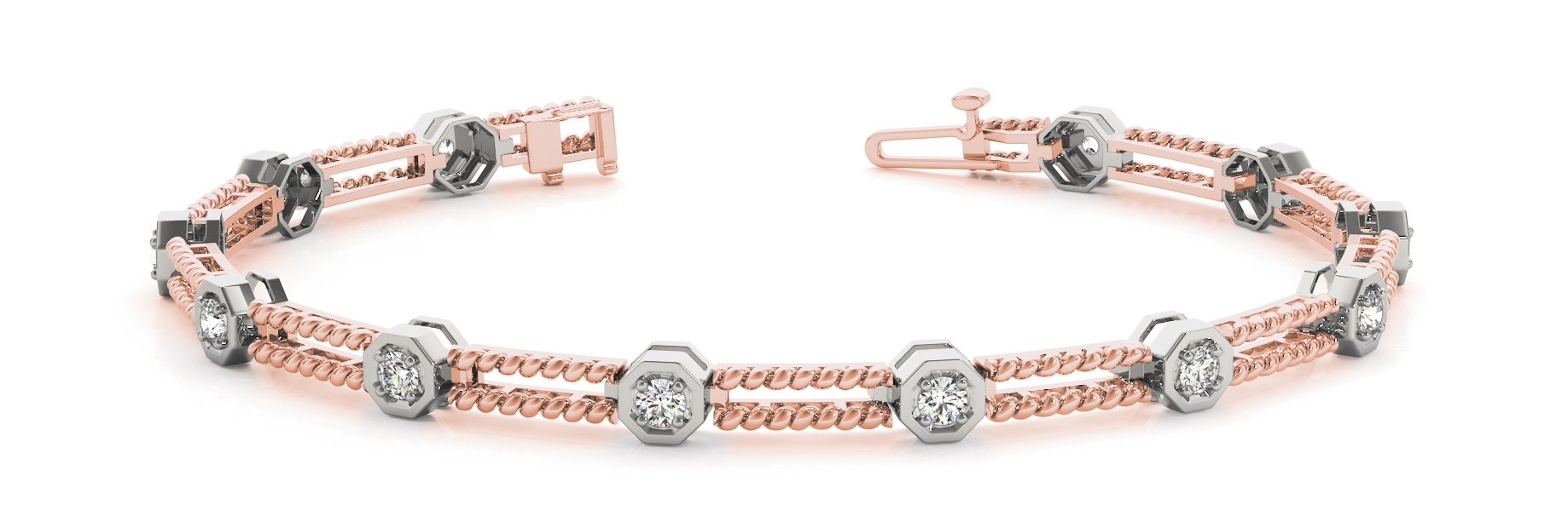 Fancy Diamond Bracelet Ladies 0.26ct tw - 14kt Rose Gold