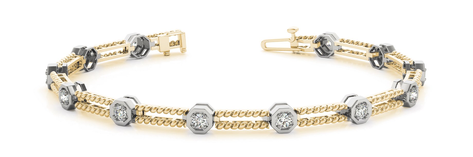 Fancy Diamond Bracelet Ladies 0.26ct tw - 14kt Yellow Gold