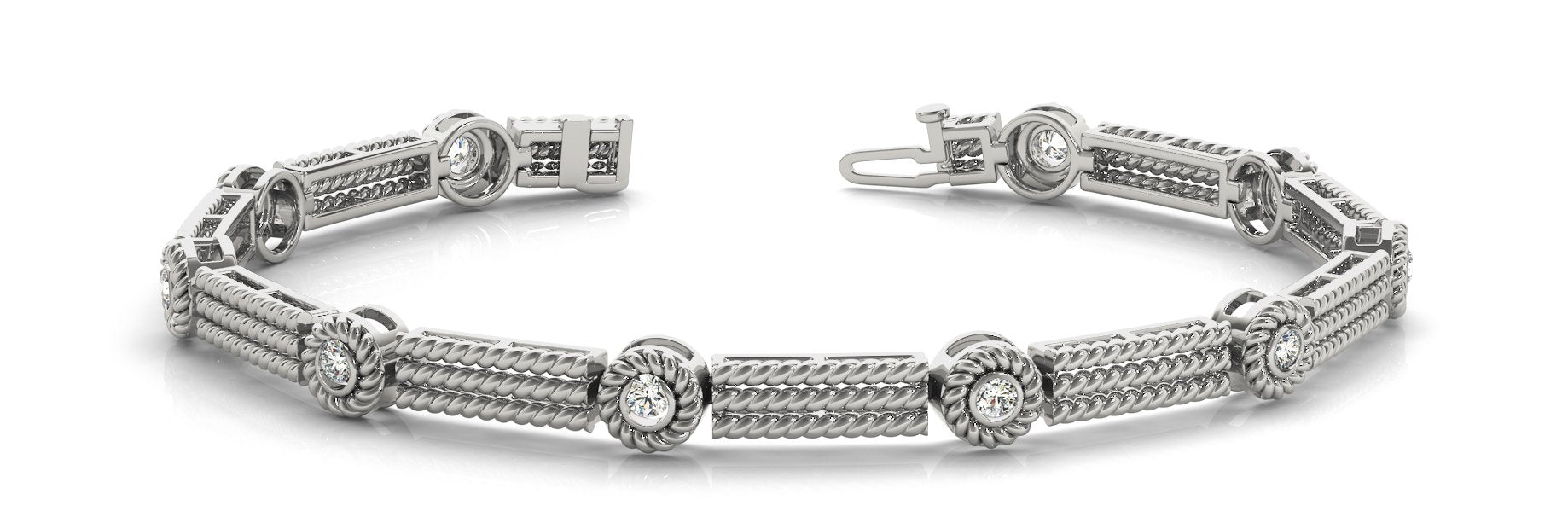 Fancy Diamond Bracelet Ladies 0.47ct tw - 14kt White Gold