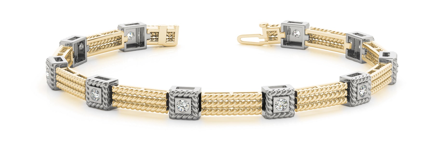 Fancy Diamond Bracelet Ladies 0.48ct tw - 14kt Yellow Gold