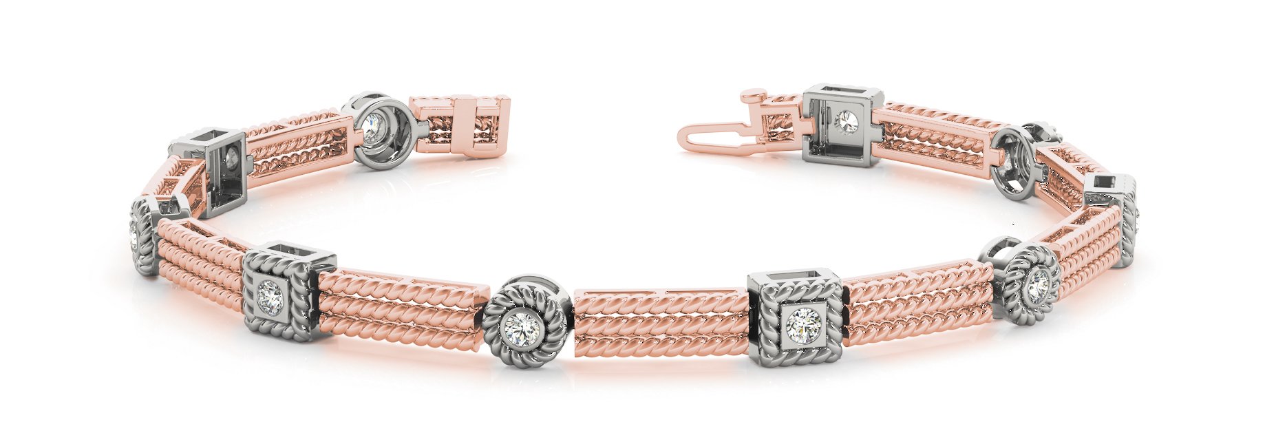 Fancy Diamond Bracelet Ladies 0.44ct tw - 14kt Rose Gold