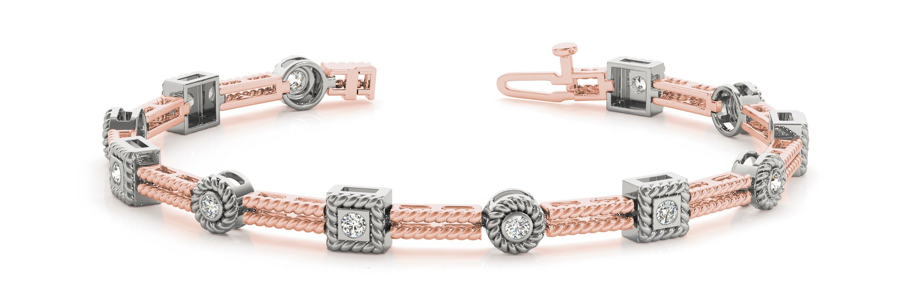 Fancy Diamond Bracelet Ladies 0.57ct tw - 14kt Rose Gold
