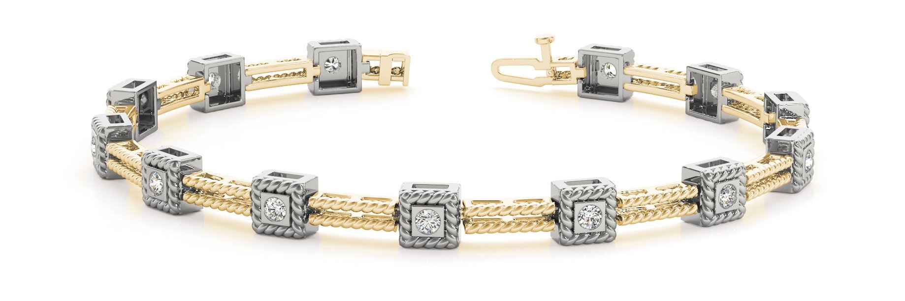 Fancy Diamond Bracelet Ladies 0.26ct tw - 14kt Yellow Gold