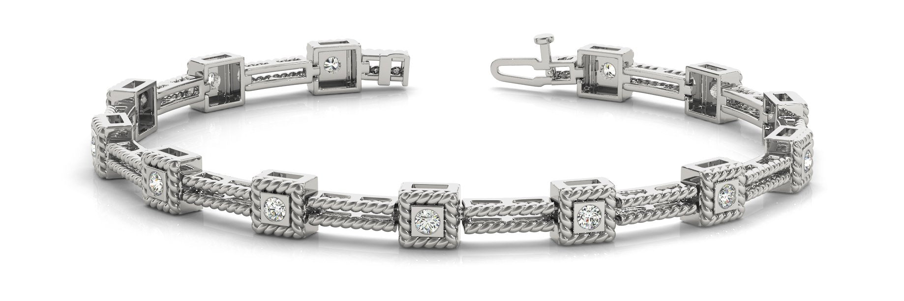Fancy Diamond Bracelet Ladies 0.26ct tw - 14kt White Gold