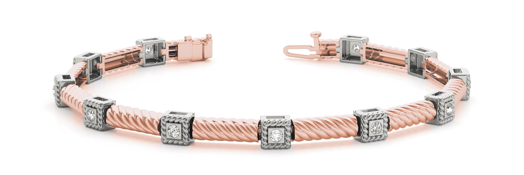 Fancy Diamond Bracelet Ladies 0.24ct tw - 14kt Rose Gold
