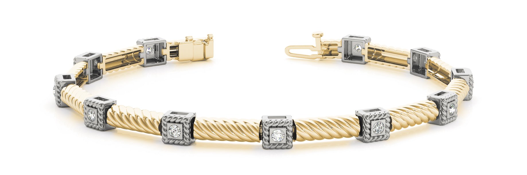 Fancy Diamond Bracelet Ladies 0.24ct tw - 14kt Yellow Gold