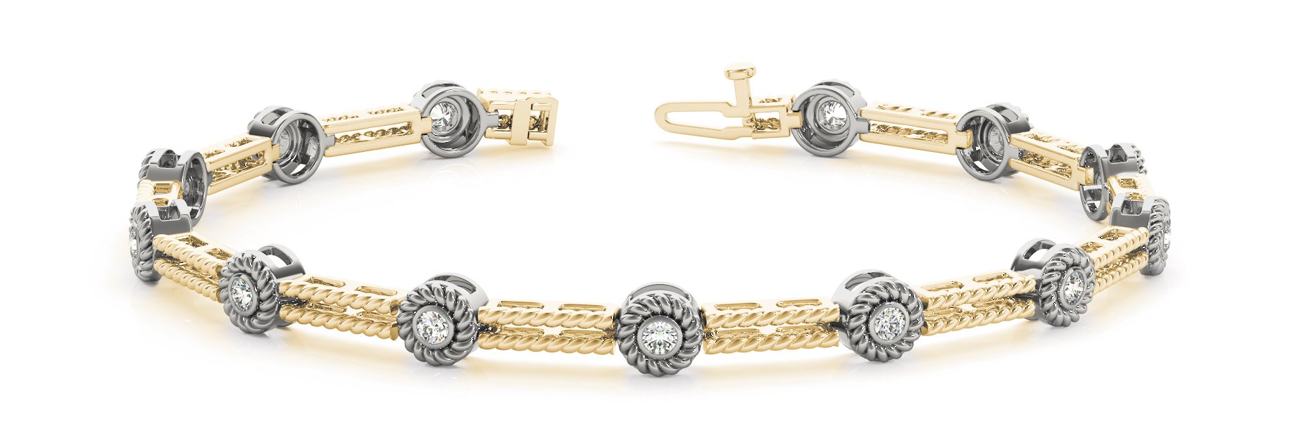 Fancy Diamond Bracelet Ladies 0.29ct tw - 14kt Yellow Gold