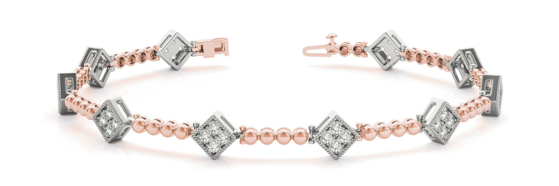 Fancy Diamond Bracelet Ladies 0.48ct tw - 14kt Rose Gold