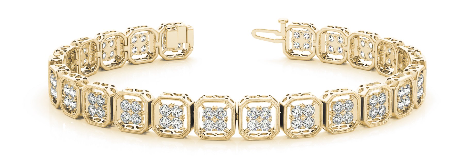 Fancy Diamond Bracelet Ladies 2.27ct tw - 14kt Yellow Gold