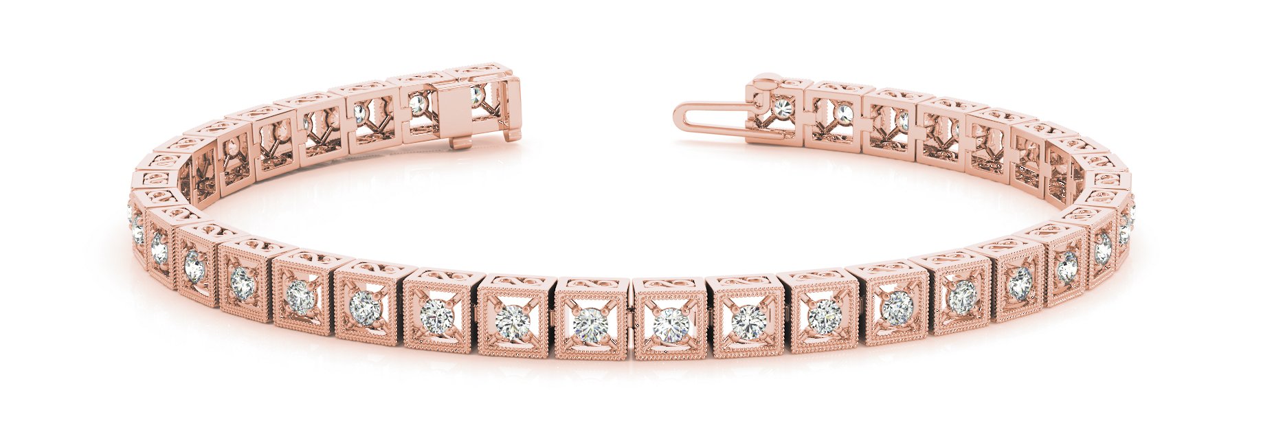 Fancy Diamond Bracelet Ladies 0.86ct tw - 14kt Rose Gold