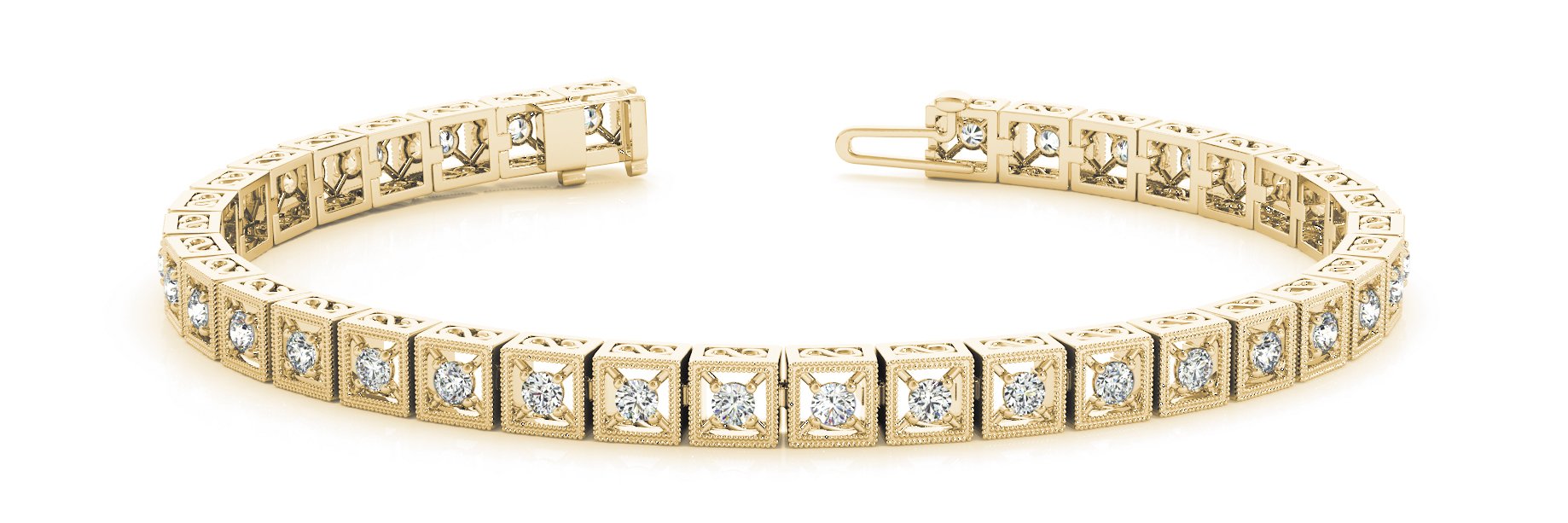 Fancy Diamond Bracelet Ladies 0.86ct tw - 14kt Yellow Gold