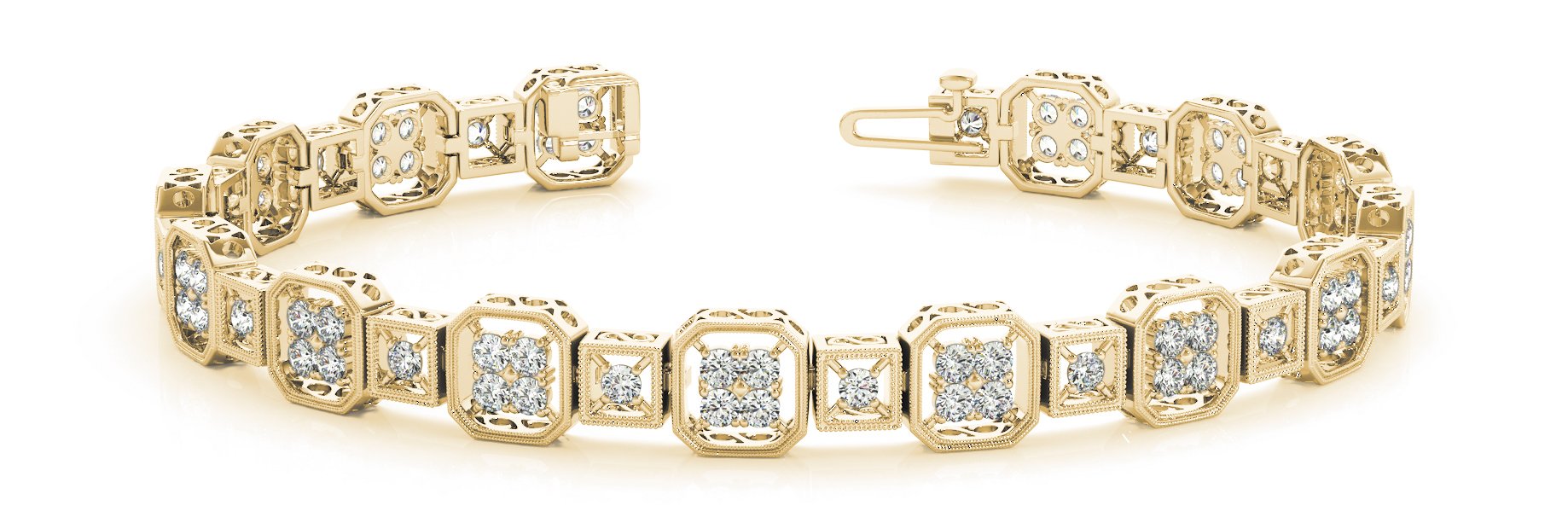 Fancy Diamond Bracelet Ladies 1.63ct tw - 14kt Yellow Gold
