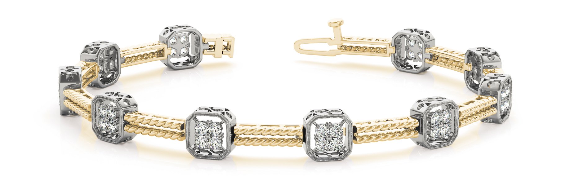 Fancy Diamond Bracelet Ladies 0.94ct tw - 14kt Yellow Gold