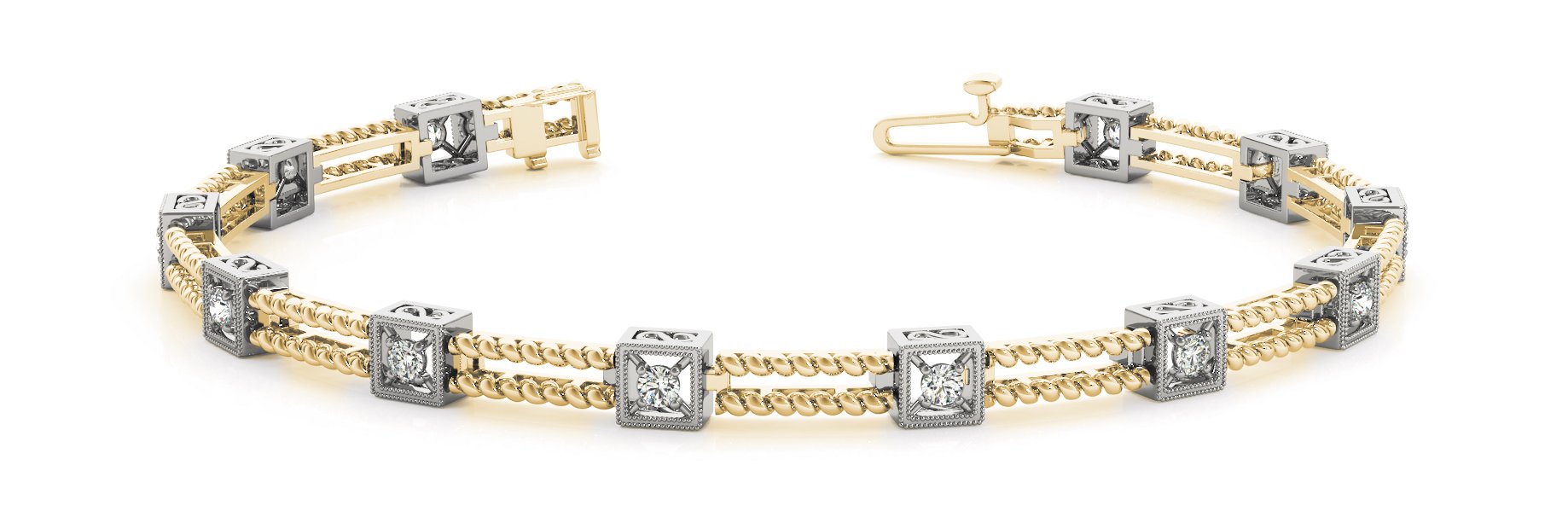 Fancy Diamond Bracelet Ladies 0.31ct tw - 14kt Yellow Gold