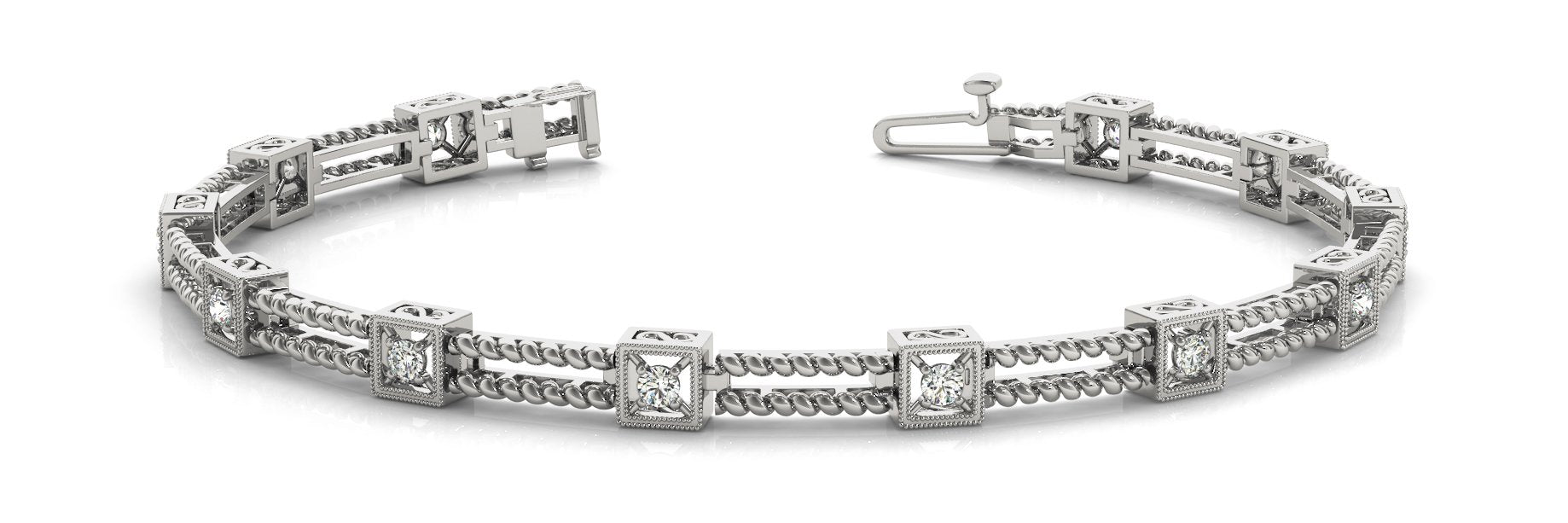 Fancy Diamond Bracelet Ladies 0.31ct tw - 14kt White Gold