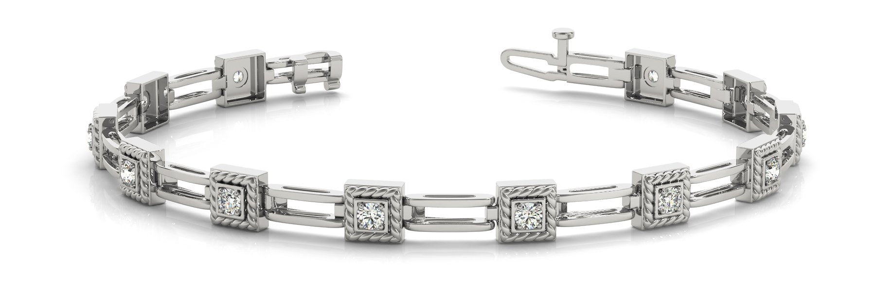 Fancy Diamond Bracelet Ladies 0.52ct tw - 14kt White Gold