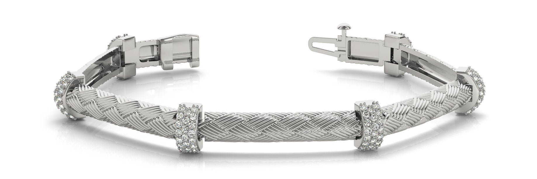 Fancy Diamond Bracelet Ladies 1.19ct tw - 14kt White Gold