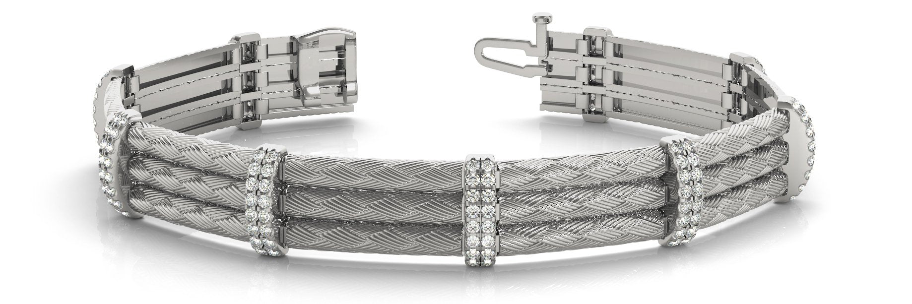 Fancy Diamond Bracelet Ladies 1.71ct tw - 14kt White Gold