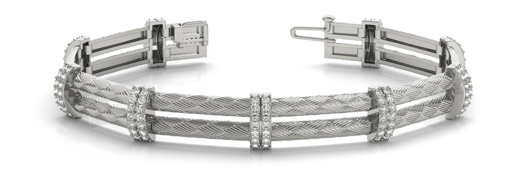 Fancy Diamond Bracelet Ladies 1.49ct tw - 14kt White Gold