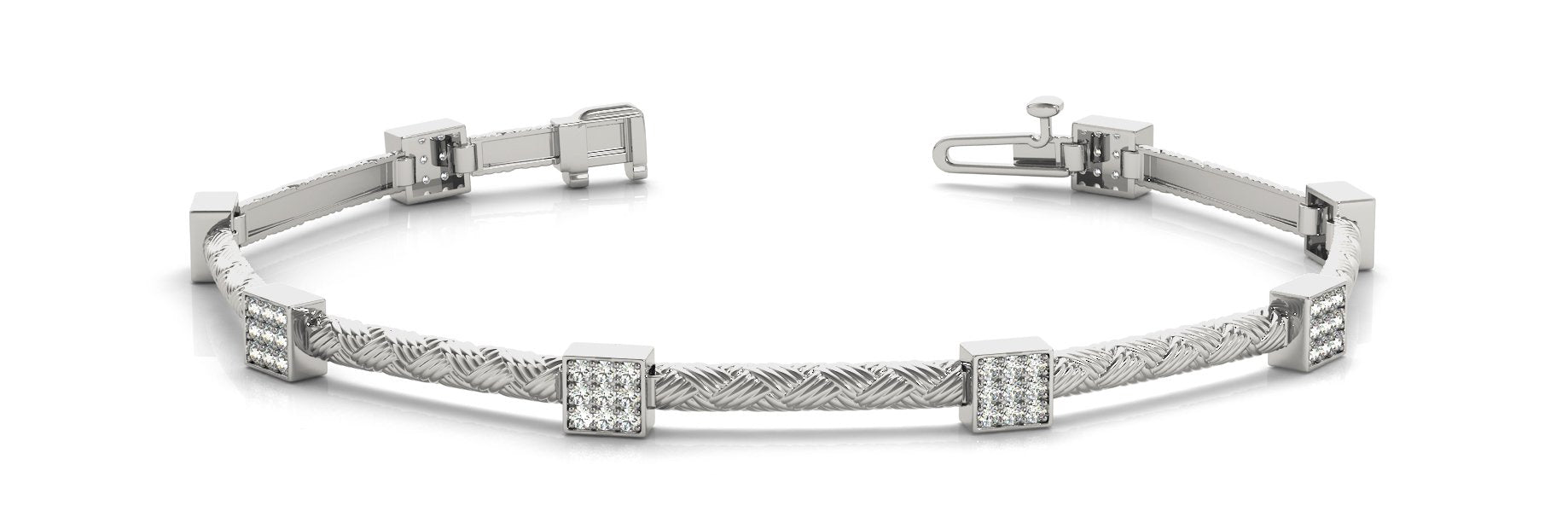 Fancy Diamond Bracelet Ladies 0.83ct tw - 14kt White Gold