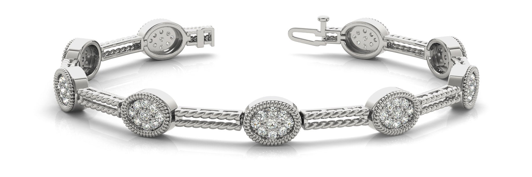 Fancy Diamond Bracelet Ladies 1.91ct tw - 14kt White Gold