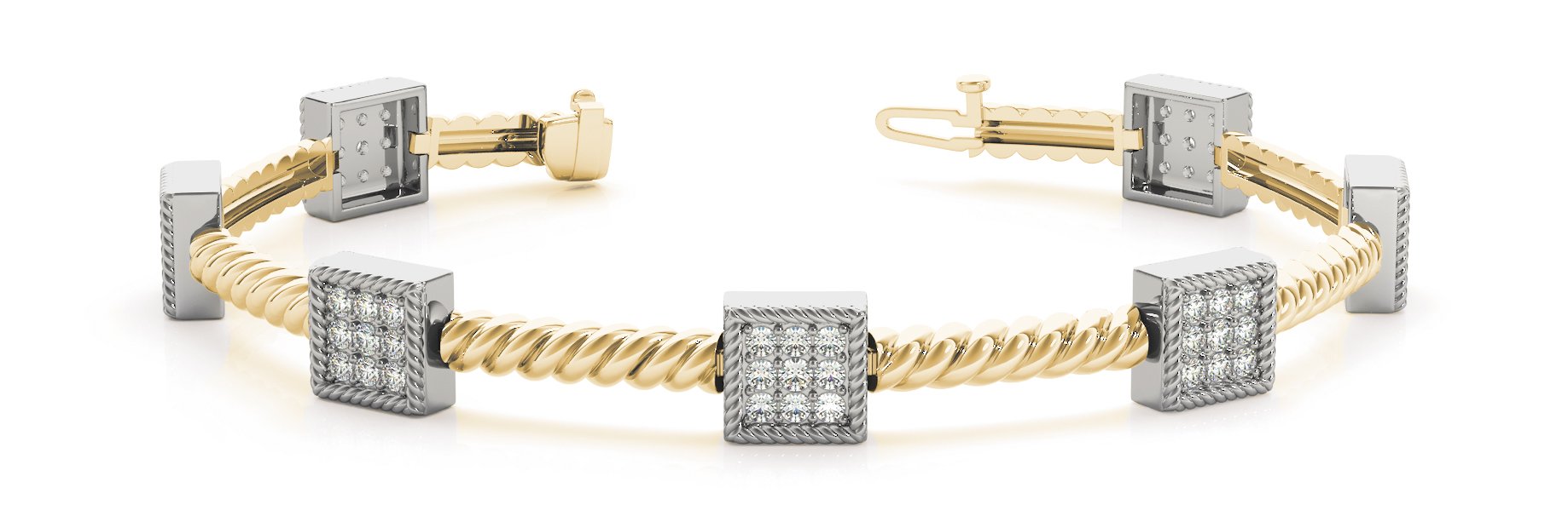 Fancy Diamond Bracelet Ladies 1.47ct tw - 14kt Yellow Gold