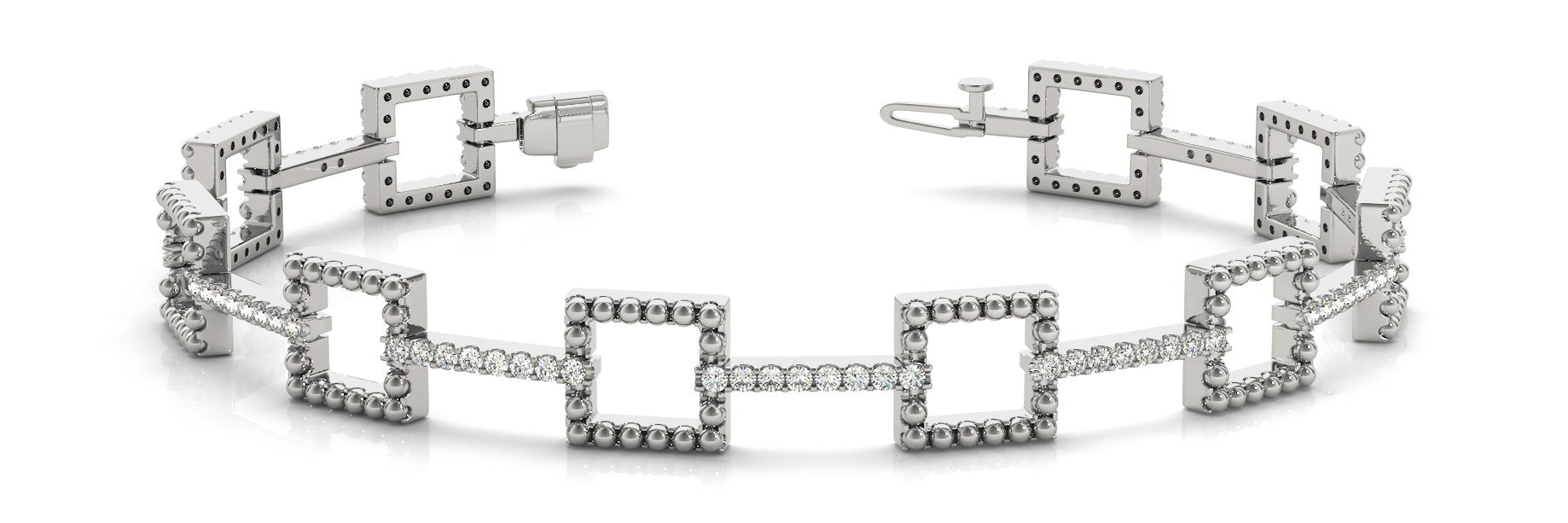 Fancy Diamond Bracelet Ladies 0.93ct tw - 14kt White Gold