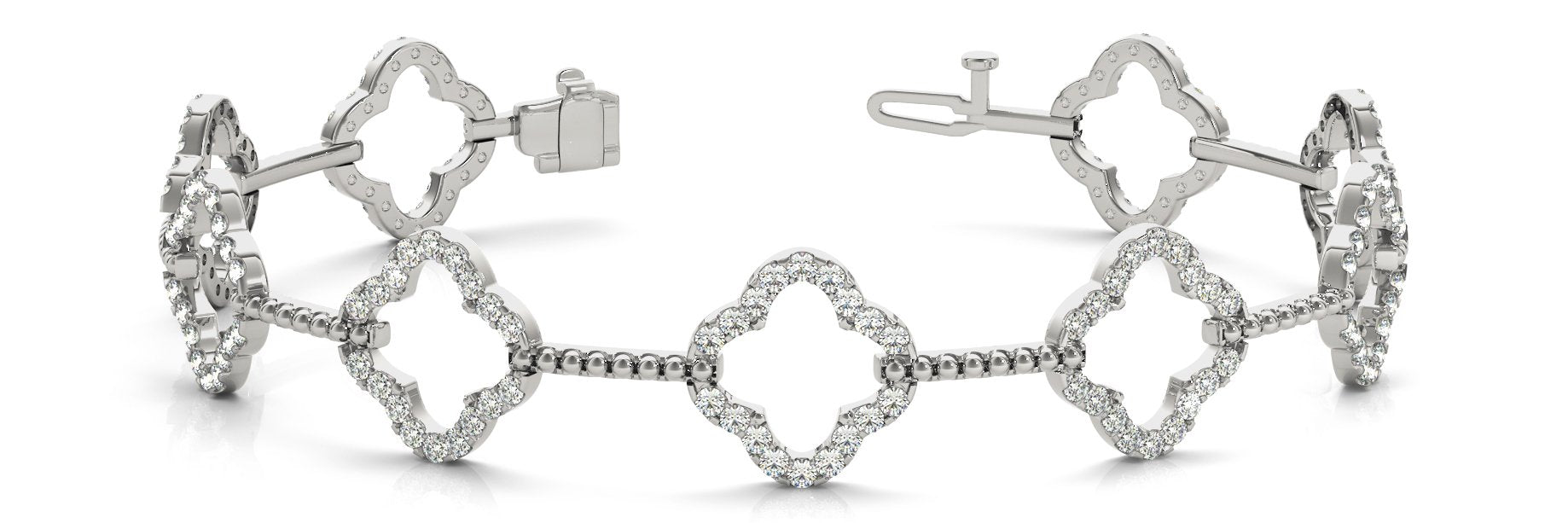 Fancy Diamond Bracelet Ladies 1.89ct tw - 14kt White Gold