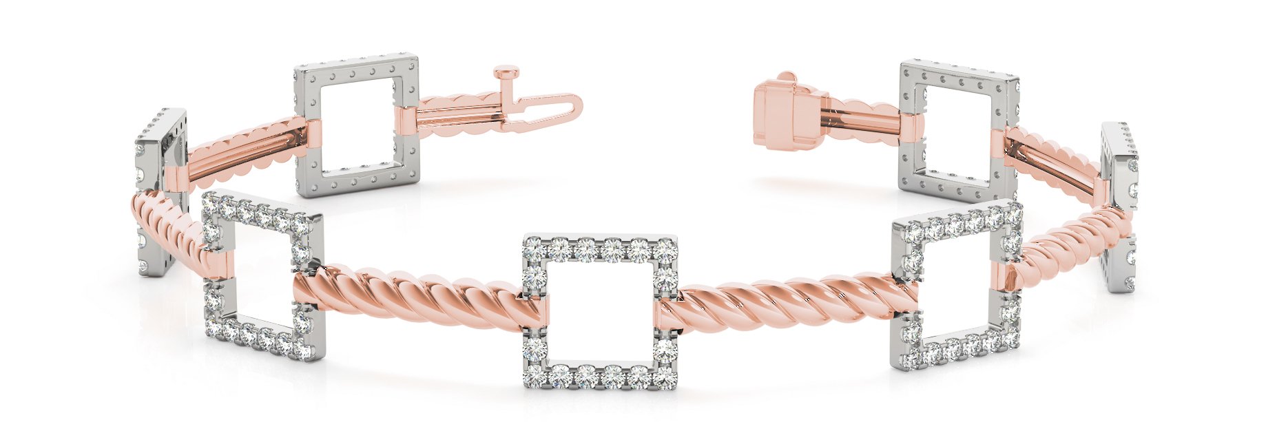 Fancy Diamond Bracelet Ladies 1.32ct tw - 14kt Rose Gold