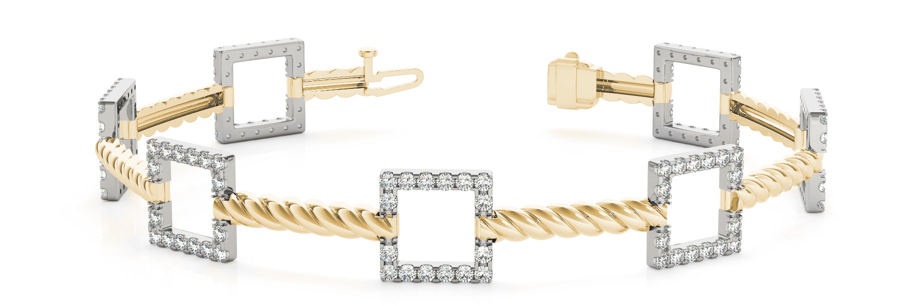 Fancy Diamond Bracelet Ladies 1.32ct tw - 14kt Yellow Gold