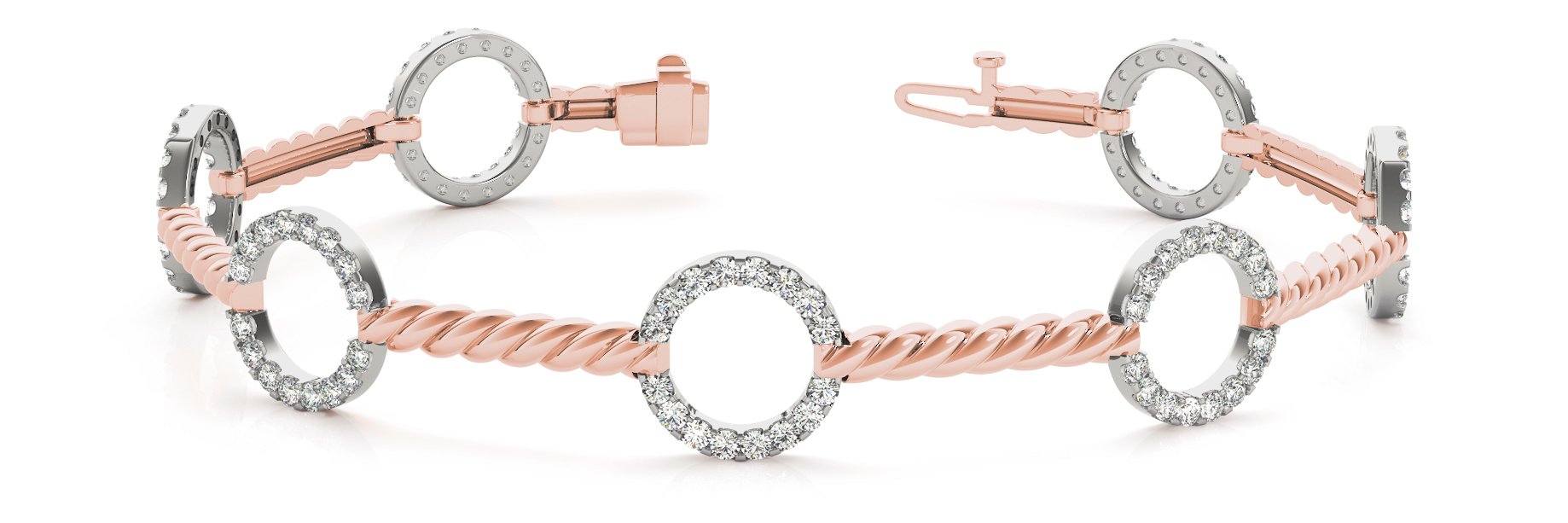 Fancy Diamond Bracelet Ladies 1.31ct tw - 14kt Rose Gold