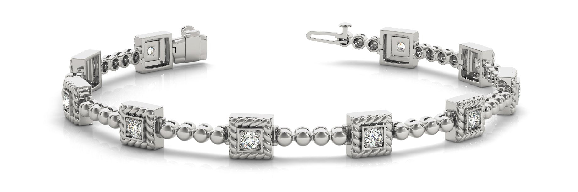 Fancy Diamond Bracelet Ladies 0.48ct tw - 14kt White Gold