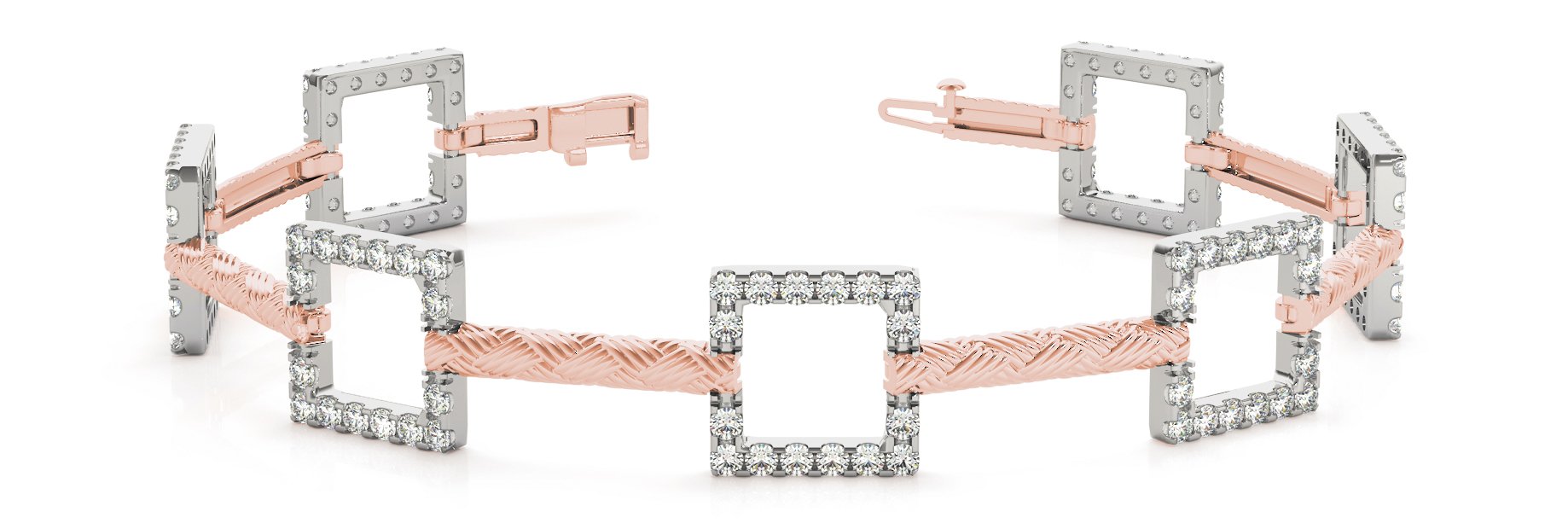 Fancy Diamond Bracelet Ladies 1.33ct tw - 14kt Rose Gold