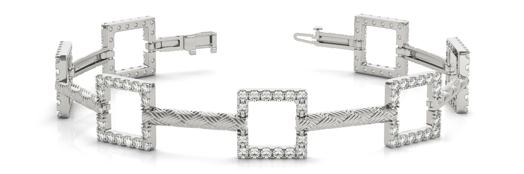 Fancy Diamond Bracelet Ladies 1.33ct tw - 14kt White Gold