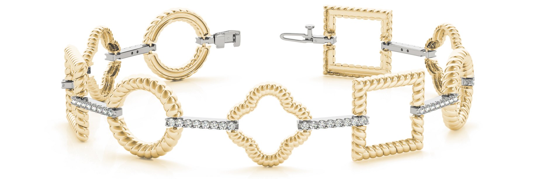 Fancy Diamond Bracelet Ladies 0.84ct tw - 14kt Yellow Gold