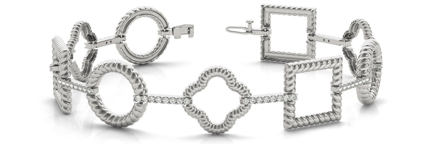 Fancy Diamond Bracelet Ladies 0.84ct tw - 14kt White Gold